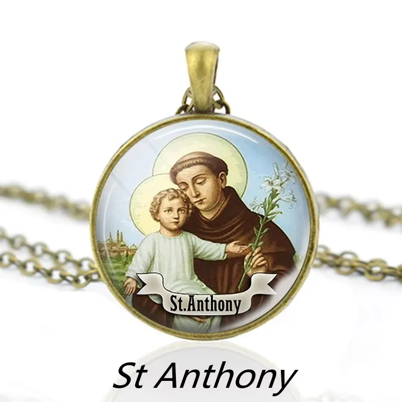 St Francis Patrick Michael Virgin Mary Necklace Christian Saint Pendant Necklace Religion Jewelry Gifts