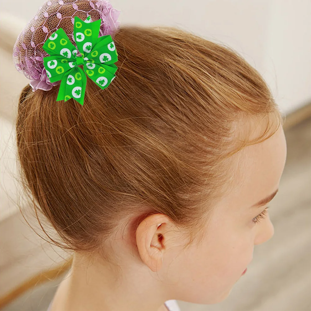 

4Pcs Elegant Clover Bowknot Hairpins St Patrick's Day Party Accessories High Quality Grip Bowknot Hairpin Clover Hairpin