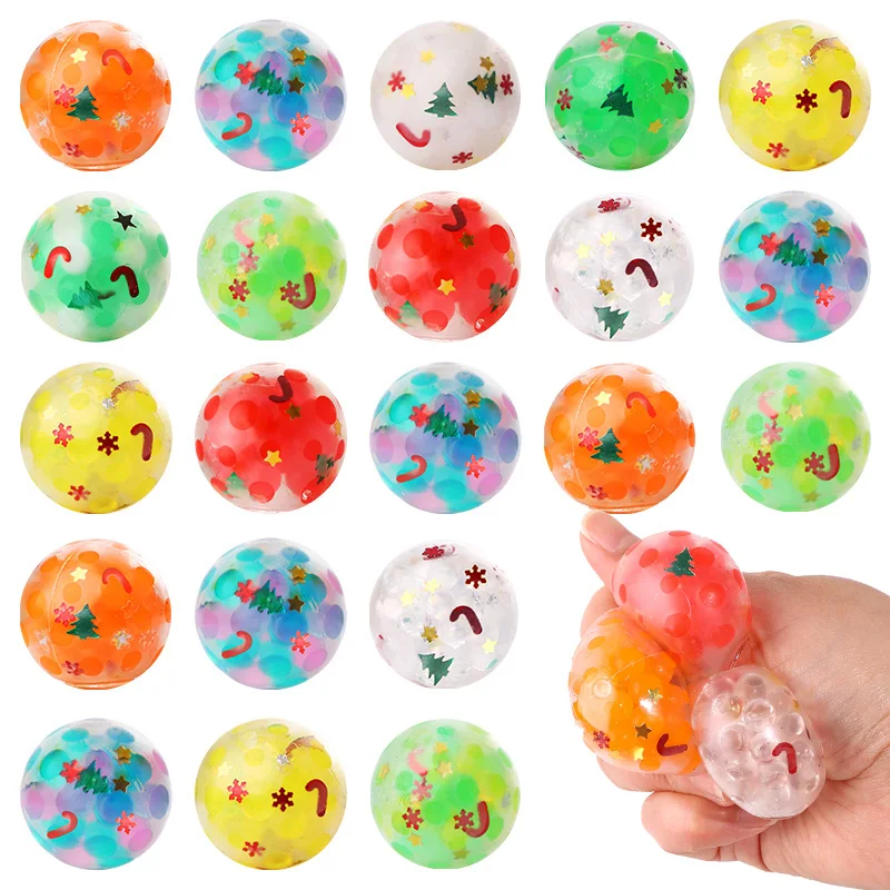10/20/50 قطعة عيد الميلاد ضغط الكرة تخزين ستوفير الاطفال الكبار لعبة حسية السنة الجديدة هدية حفلة عيد ميلاد جودي حقيبة بيناتا حشو #1