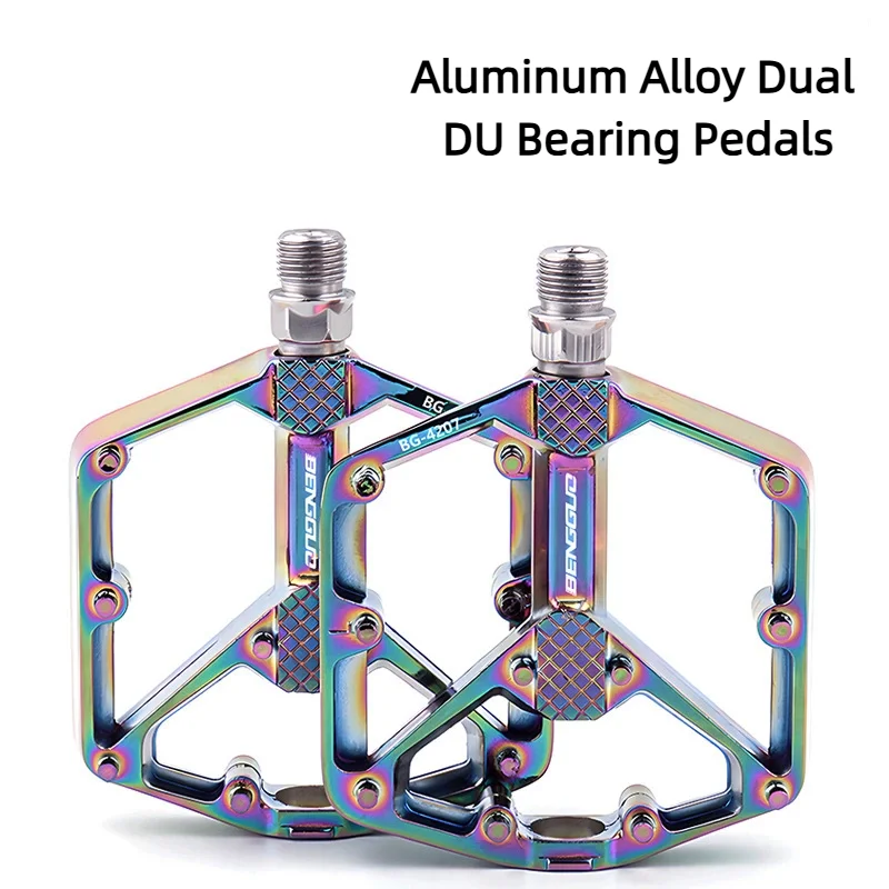 

Aluminum Alloy Bicycle Pedals Dual DU Bearing Bike Pedals Ultralight Bicycle Footboards For MTB Mountain Bike