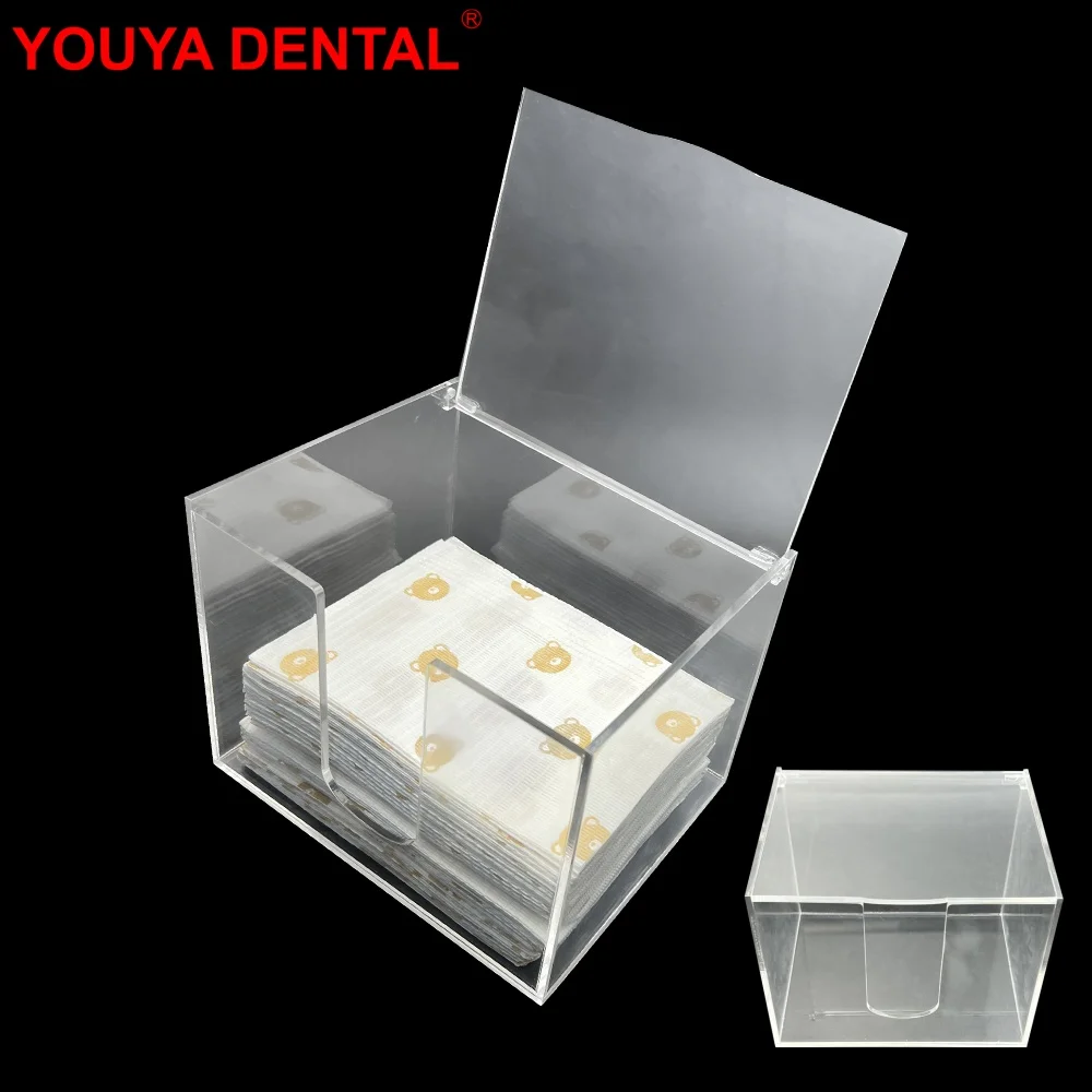 Dental Bibs Sheets Storage Box Disposable Clean Pad Tattoo Acrylic Organizer Holder Dentist Clinic Storage Case Lab Container