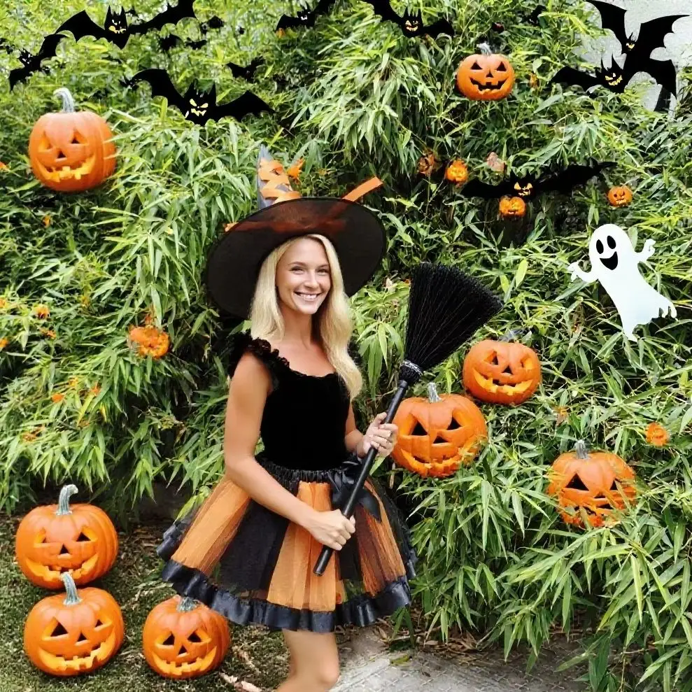 Adult Halloween Witch Costume Set Featuring Vibrant Hats Tulle Skirts Perfect for Halloween Parties Cosplay Events