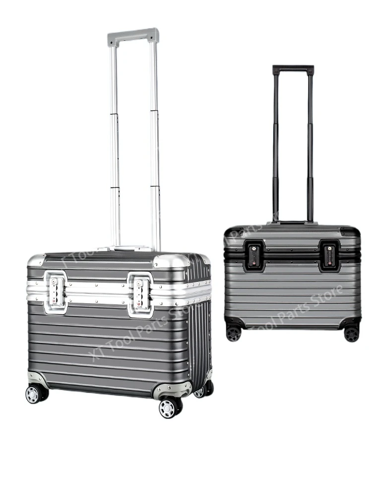 

Metal aluminum magnesium alloy photography trolley case, suitcase, female male travel camera case, universal wheel toolbox.