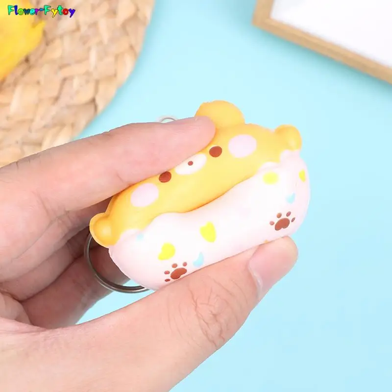 Donut Vent Pendant PU Slow Rebound Animal Decompression Vent Toy Sponge Pendant Keychain Squishy Stress Reliever Toys Random