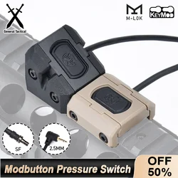 Tactical Airsoft Modbutton Pressure Switch Fit Surefir M300 M600 Flashlight 20mm Rail MLOK KEYMOD PEQ DBAL NGAL 2.5 Plug Laser