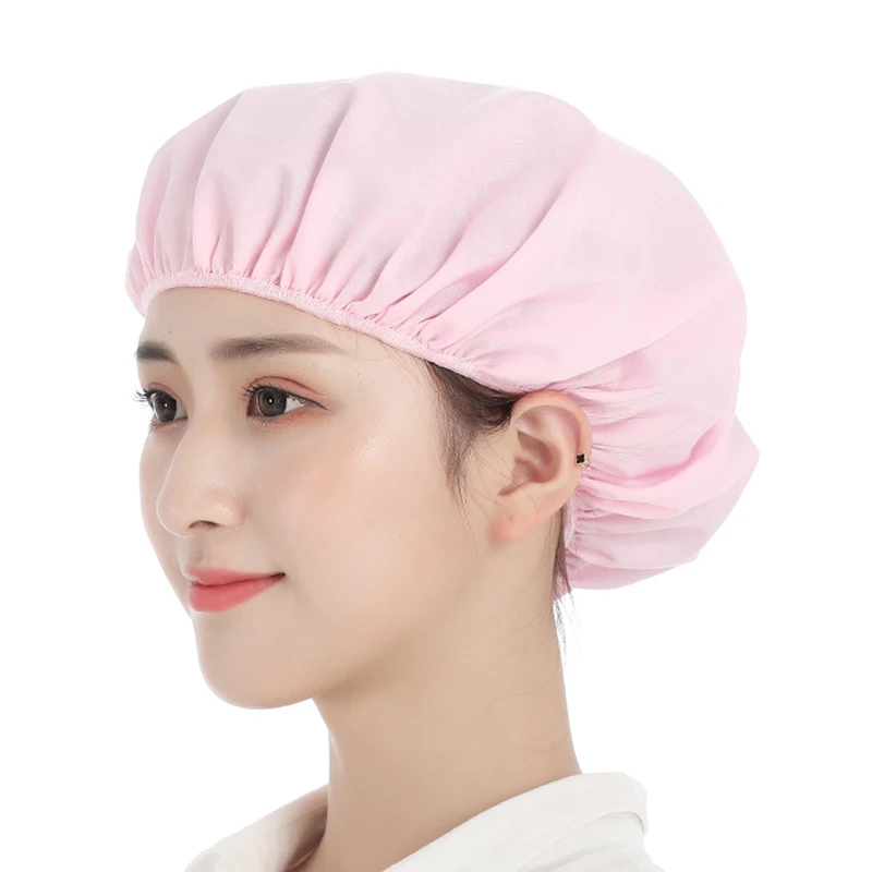 Blue Elastic Breathable Mesh Workshop Cap Canteen Restaurant Kitchen Anti-Grease Chef Hat Food Service Bakery Baking Work Caps