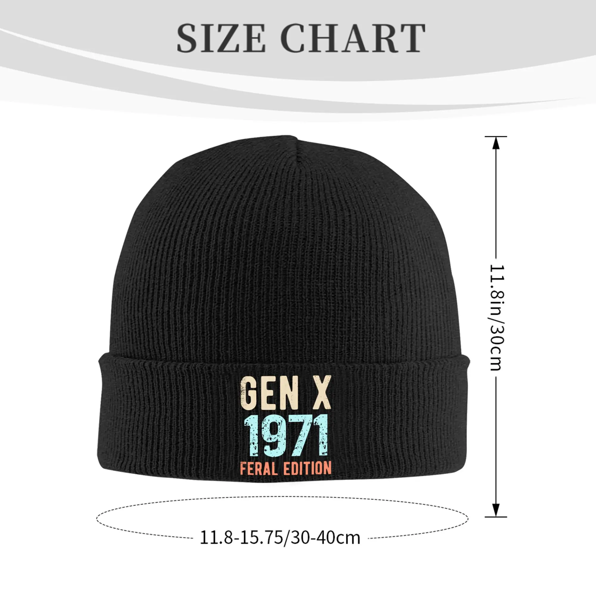 Generation X 1971 Hats Autumn Winter Beanies Warm Gen X Born in 1971 Caps Men Women Acrylic Knitted Caps,