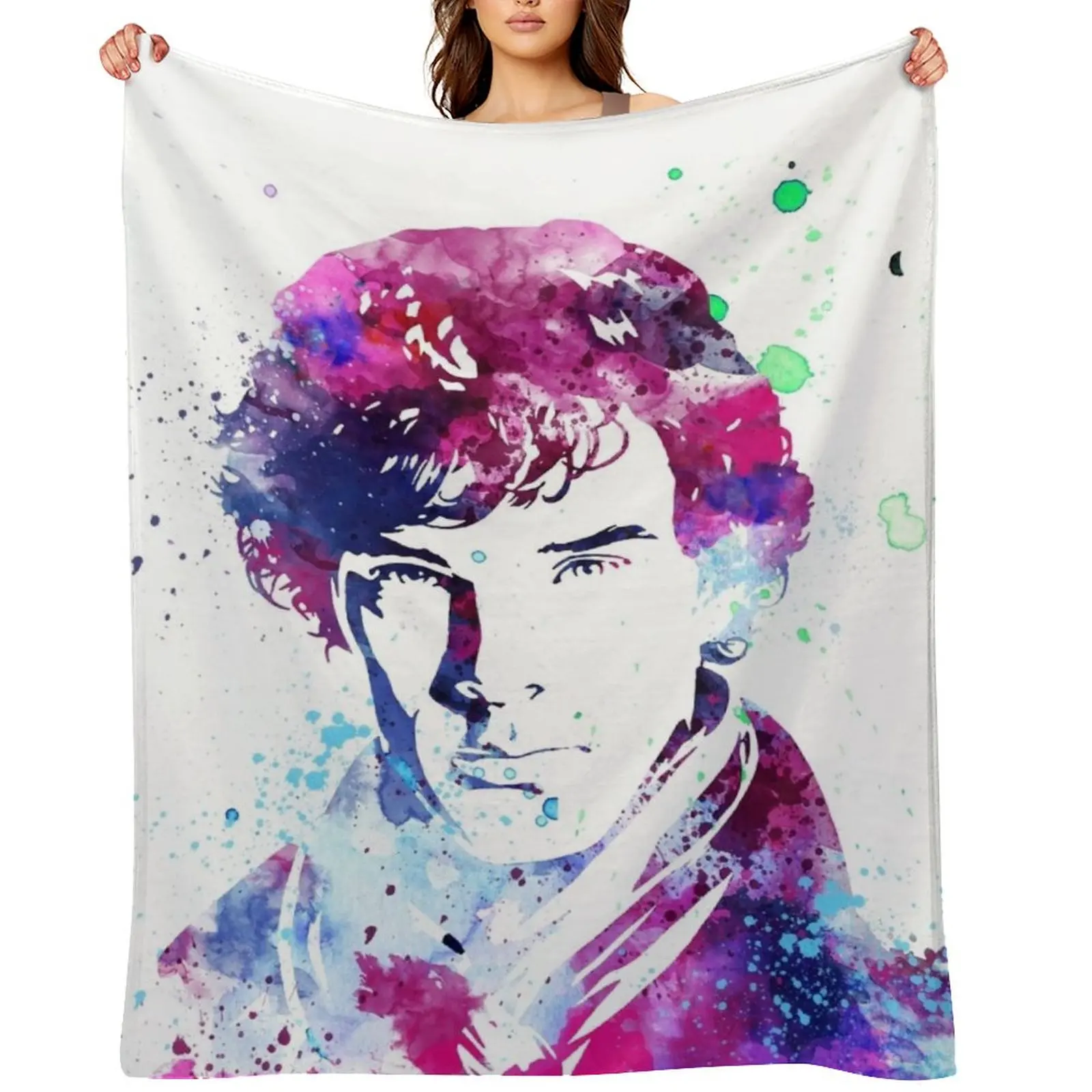 

benedict cumberbatch sherlock Throw Blanket Luxury Designer Cute Plaid anime Plush Blankets