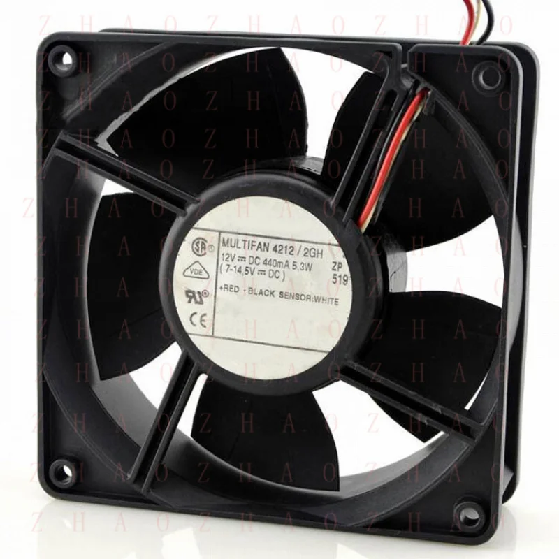 

Вентилятор охлаждения L+ FOR ebm-papst Brand MULTIFAN 12V 440mA 5.3W 4212/2GH 120x120x38mm