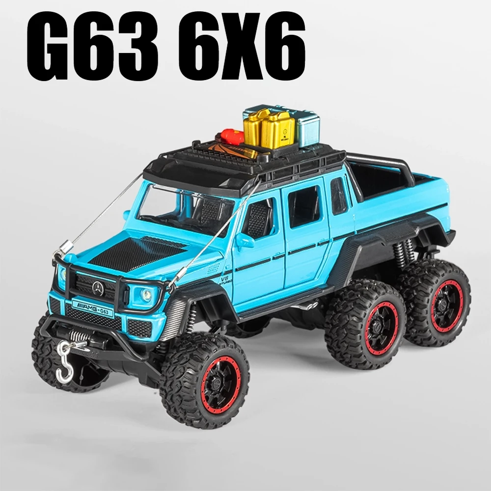 1:24 G63 6X6 سيارة NOMADISM لعبة موديل الأبواب مفتوحة سبيكة دييكاست التراجع ضوء الصوت نماذج محاكاة ألعاب السيارات هدايا الأطفال