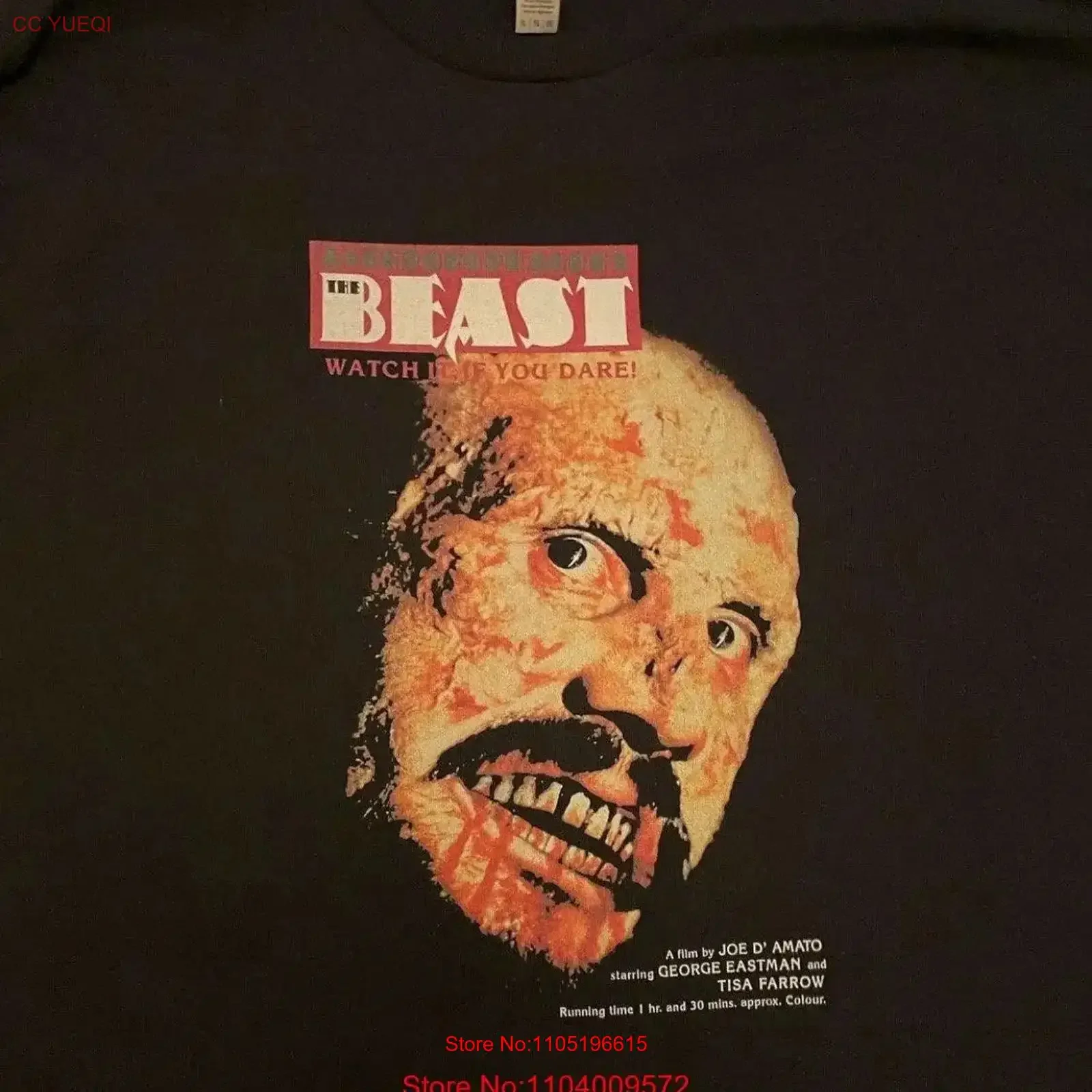Antropophagus T shirt Video Nasty VHS Dpp 39 Various Sizes Italian Horror Movie Absurd vintage Washed Comfortable Versatile