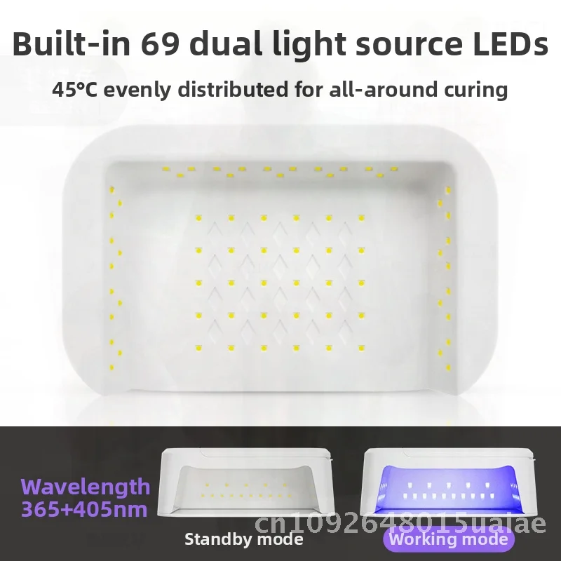 Lampe à ongles haute puissance pour photothérapie des mains Non noire à séchage rapide, grand espace, lampe à oreiller pour les mains, Machine à vernis à ongles blanc