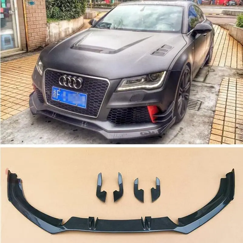 

For Audi A7 S7 RS7 C7 C7.5 2011-2018 Real Carbon Fiber Front Lip Kit Spoiler HighQuality Refits Wind Knfe Tuyere Cover Splitters