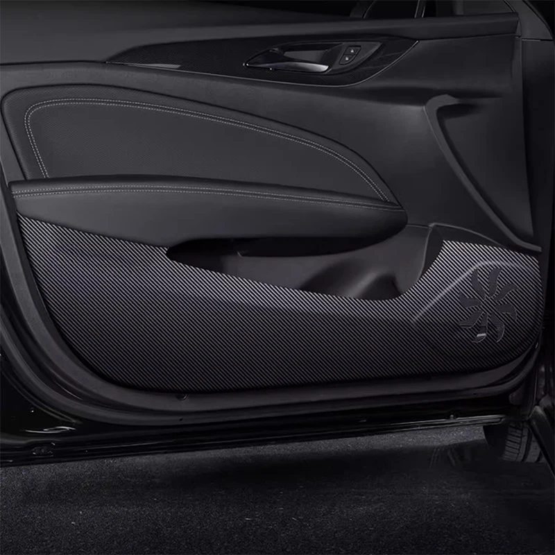 

For Buick Regal Opel Insignia 2017-2024 2025 Car Door Anti Kick Pad Carbon Fiber Leather Texture Anti Dirt Protective Sticker