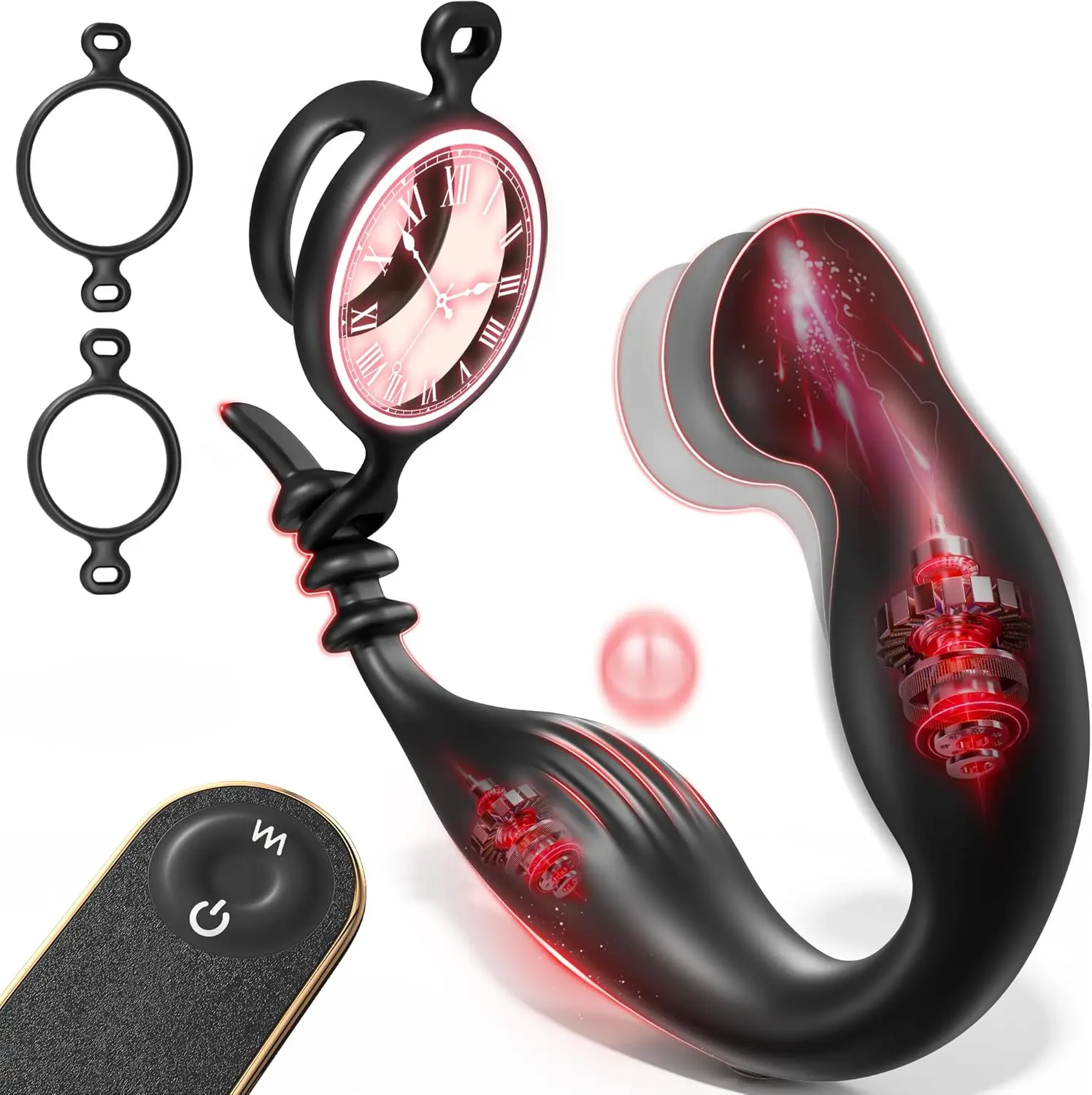 Masajeador de próstata, juguete sexual, vibrador Anal con 3 uds., anillo para pene, estimulador Taint, consolador con tapón Anal, Juguetes sexuales para adultos para hombres, pareja Gay