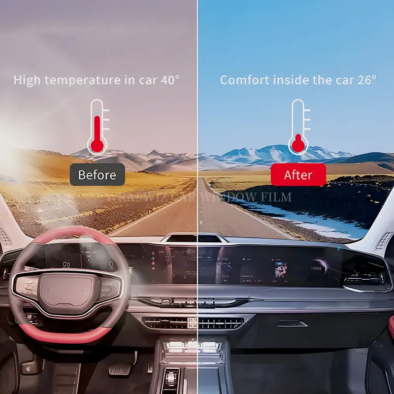 Automotive Color Change Film Car Window Vinyl Wrap UV Protection Heat Rejection High Gloss Finish