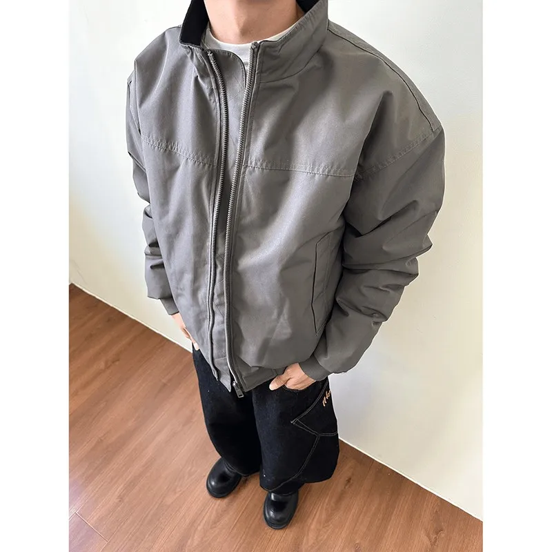 

mat American Pilot Jaet Men's Winter Sli ort Bla Baseball Sle Trendy Brand Stand Collar Versatile Outerwear