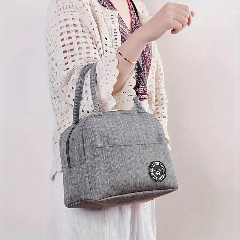 Una bolsa térmica para el almuerzo, bolsa aislante de aluminio grueso, bolsa de almacenamiento portátil para picnics, excursiones escolares y más.