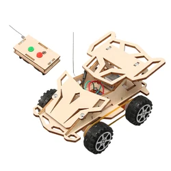 DIY Wooden Remote Control Car Wooden Four Wheel Drive Racing Assembling Science Experiment Kits KIDS STEM Educational Toy