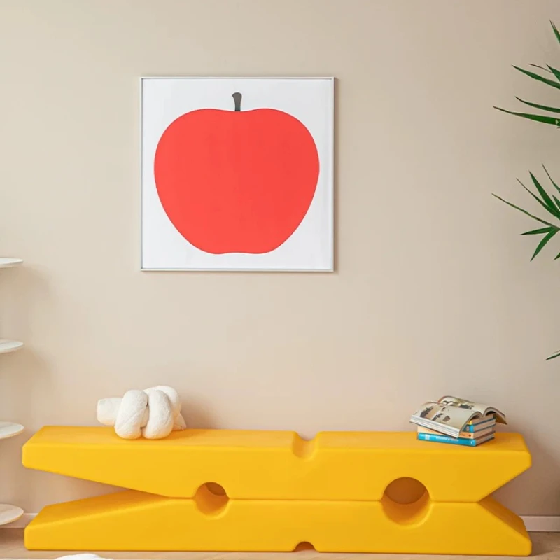 Nordic creative home plastic low stool simple modern bench Internet celebrity personalized shelf