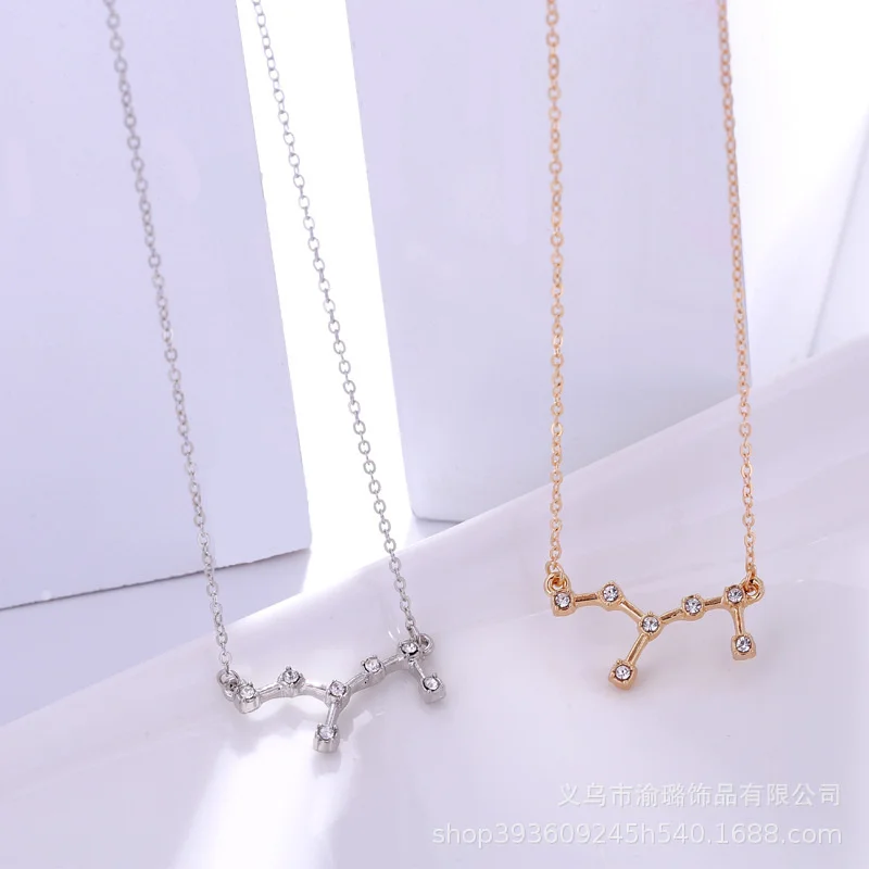 New Constellation Zodiac Sign Necklaces Jewelry for Women Girls Designed 12 Horoscope Taurus Aries Leo Necklaces Jewelry Gifts