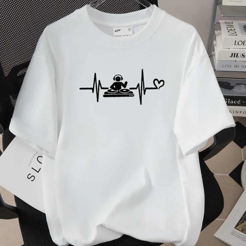 Mens Short Sleeve Crew Neck T Shirt Headphones Notes Graphic Tee Music Lover Art Casual Mens Tops For Concert Daily Street Wear