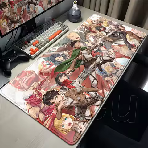 Computer Mousepad Attack on Titan Anime Keyboard Table Mat Large Lock Edge Gaming Mouse Pad Gamer Laptop Rubber Anti-Slip Carpet