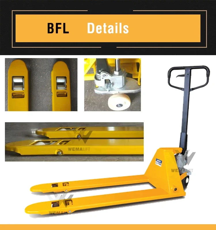 BFL 1000kg low profile pallet truck 35mm low profile and pallet truck