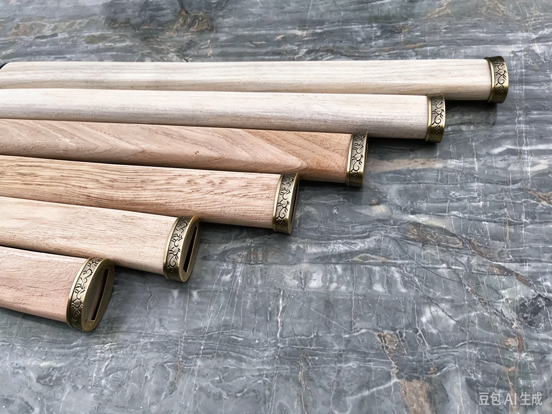 15/20/26/30/35/40cm Semifinished Wood Tsuka for JP Katana Tachi Wakizashi Tanto Samurai Sword Handle with Alloy Fuchi Kashira