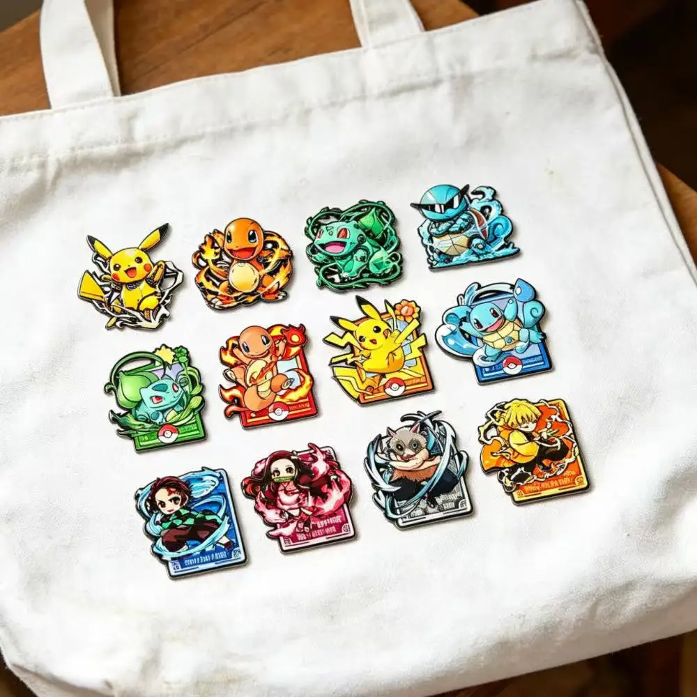 12 Stück Niedliche Anime-Charakter Emaille-Pins Coole Cartoon-Abzeichen Broschen für Damenbekleidung Schmuckzubehör Kindergeschenk – Detail 3