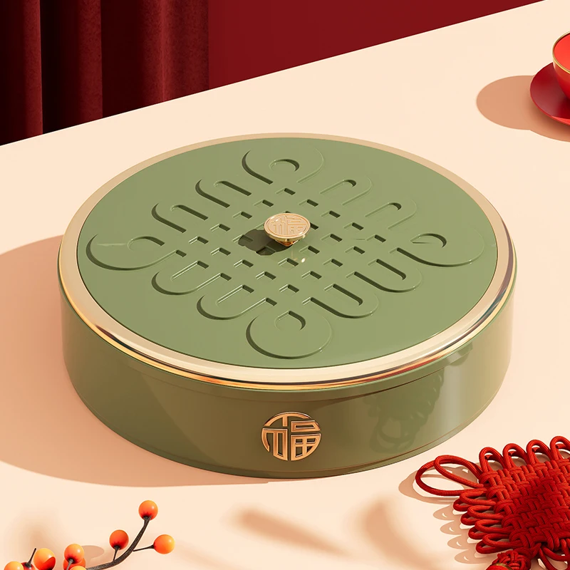 UFORU Living room household dry fruit tray candy box Chinese nut storage box wedding sugar tea table fruit snack tray