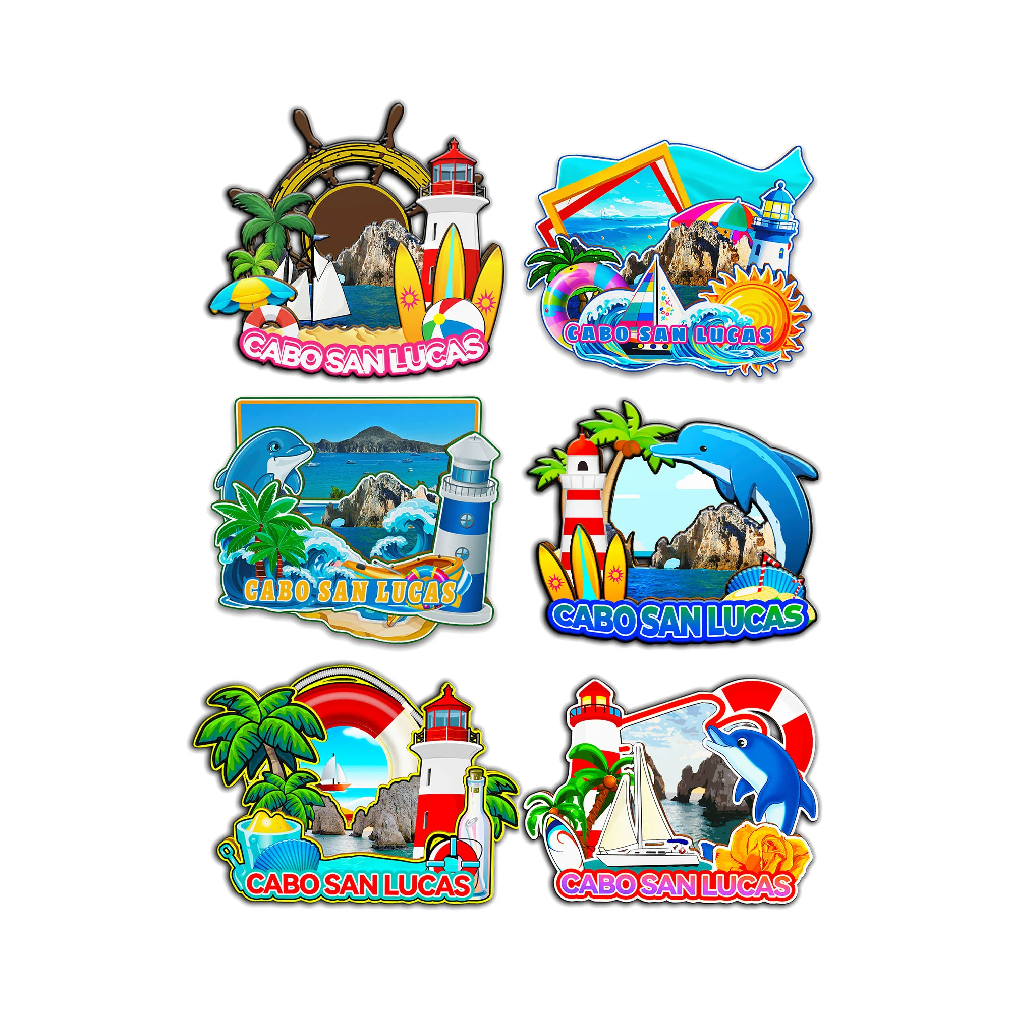 Imanes decorativos para Cabo San Lucas, México, ciudad, punto de referencia, viajes, recuerdos únicos, pegatinas de madera 3D para nevera, regalos delicados