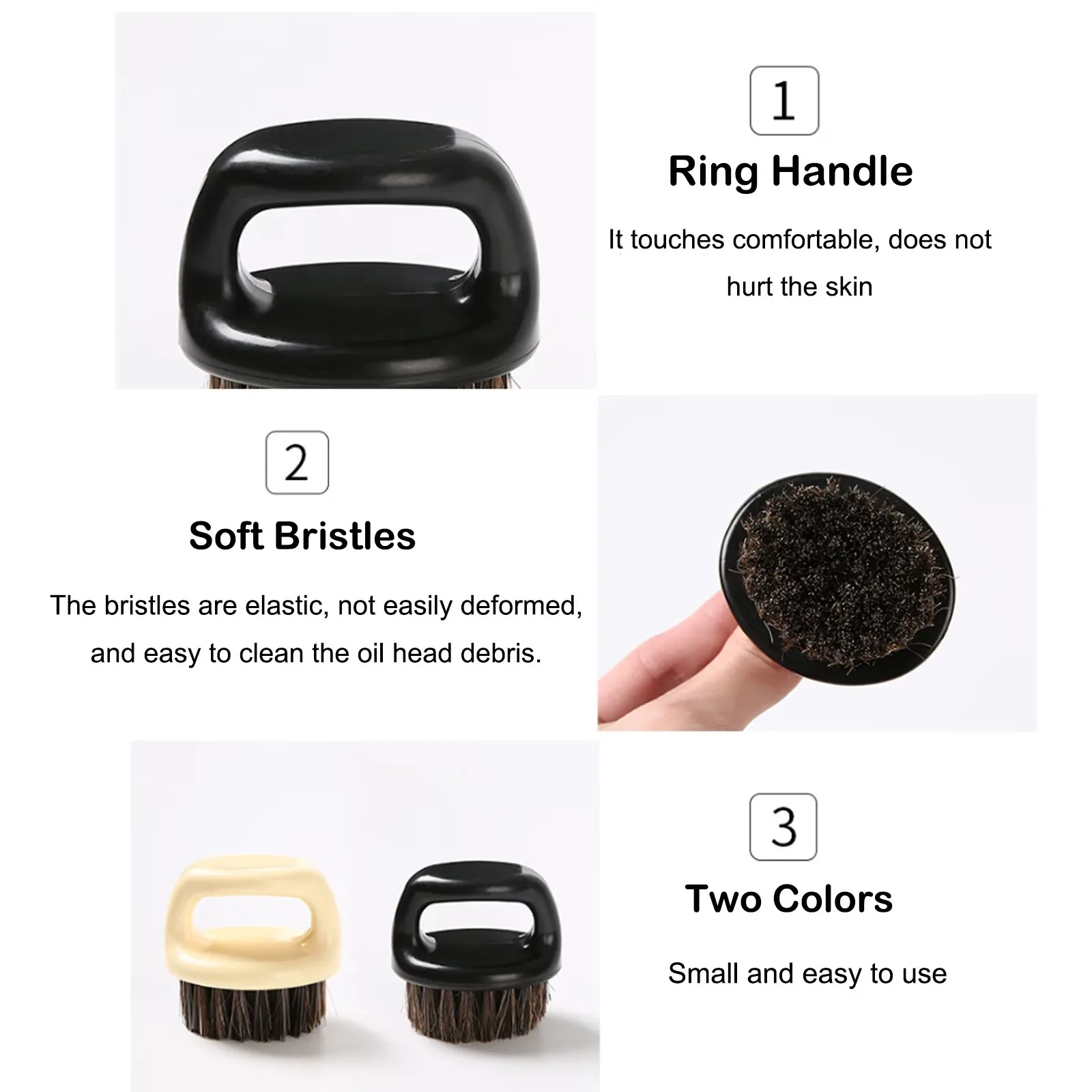 Boar Bristle Beard Brush with Handle & Pocket Mustache Comb, Beard Grooming Kit for Styling, Shaping & Smoothing Facial Hair