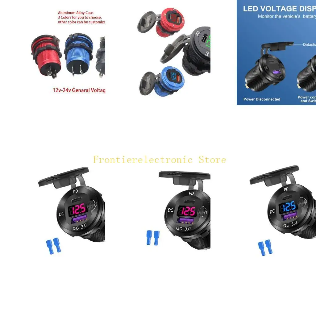 G8DB Two-Port Vehicle USB Module with Digital Readout for Interior Use