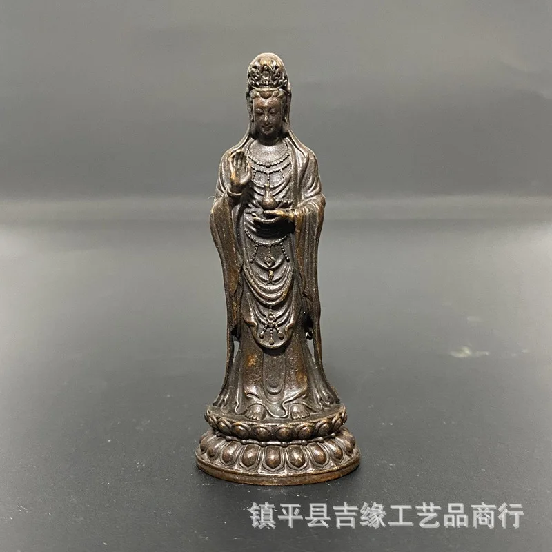 Alloy Lotus Pure Bottle Guanyin Home Craft Desktop Decoration Mini Buddha Statue Ornament