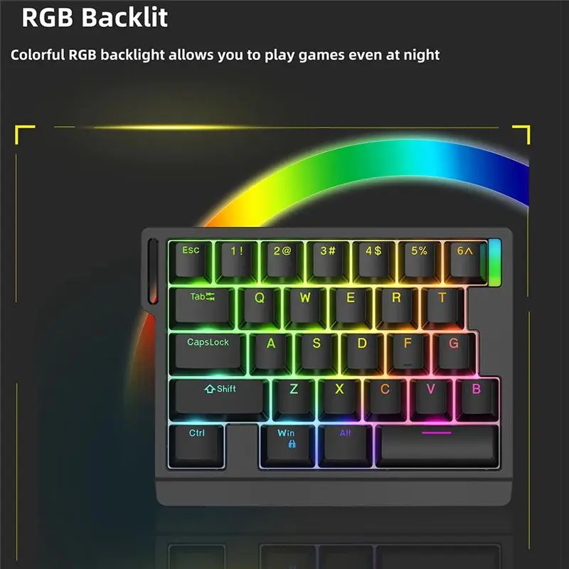 HE30 29 Key One-Handed Mechanical Keyboard Magnetic Switch Smart Speed Quick Trigger E-Sports Gamer Gaming Keyboard B-A31R