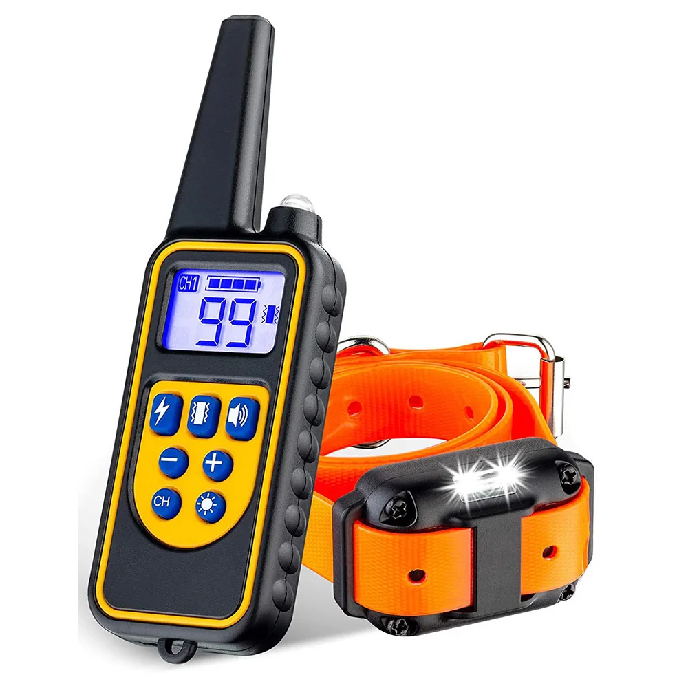 800 m elektrisches Hundetrainingshalsband, abnehmbare Rinde, wiederaufladbar, Anti-Bell-Schock-Vibration, reflektierendes Halsband für alle Hunde und Haustiere