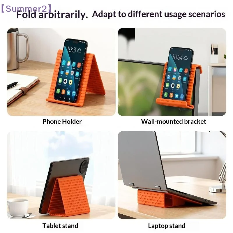 Creative Flexible Foldable Transforming Silicone Stand Travel Office Portable Silicone Desktop CellPhone Tablet Holder〔Sum2〕