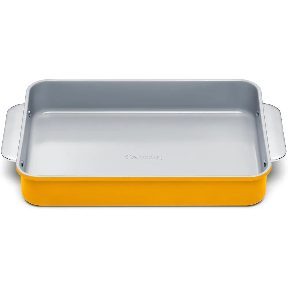 

Caraway Non-Stick Ceramic 9”x13” Rectangle Pan - Naturally Slick Ceramic Coating - Non-Toxic, PTFE & PFOA Free - Perfect for Bro