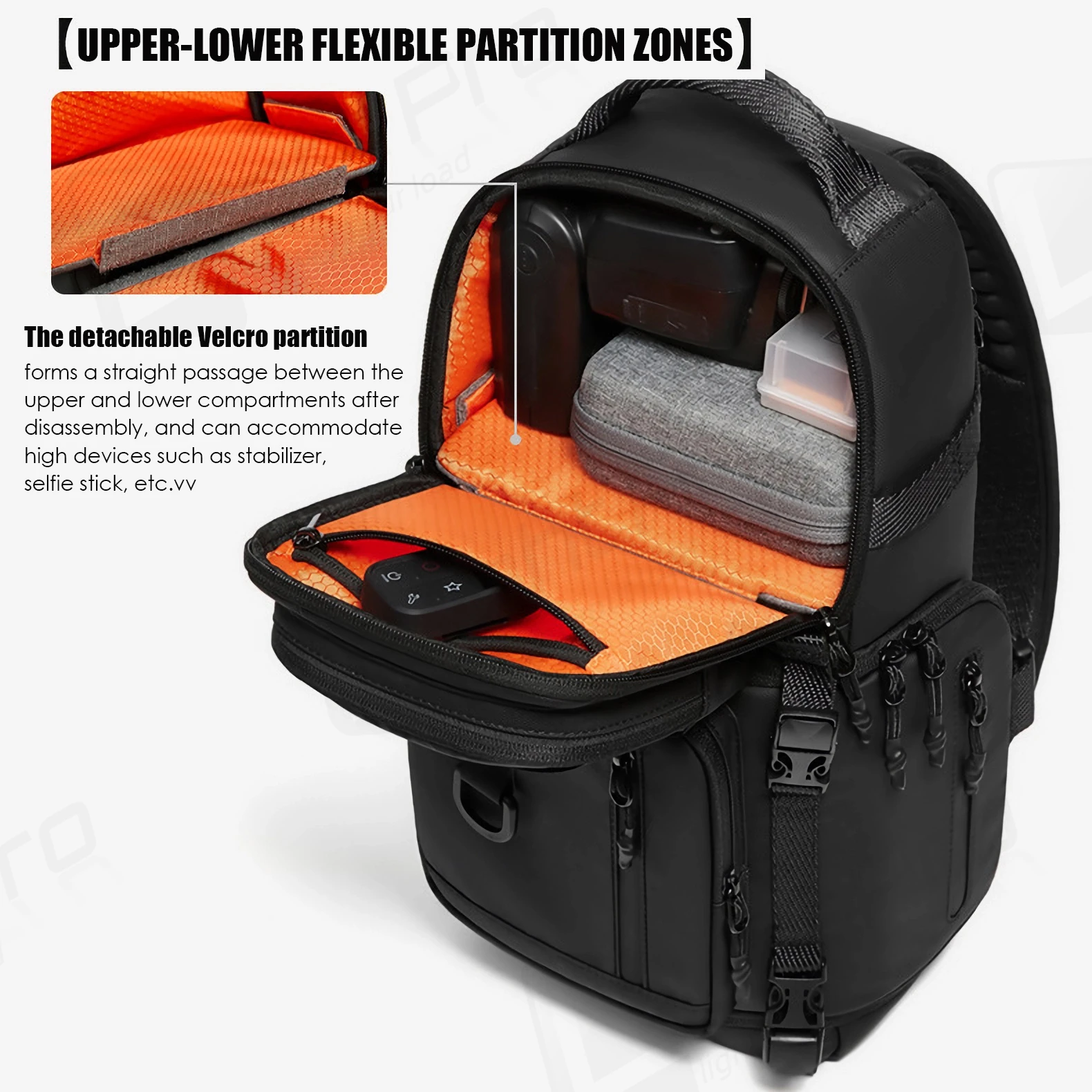 Slim Camera Sling Bag - Anti-Theft Crossbody Shoulder Backpack for Photographers, Water-Resistant Bag with Modular Dividers
