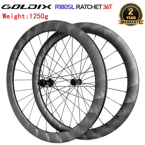 700C 21mm inner width carbon bike wheel set disc tubeless 30/35/40/45/50/55/60mm depth GOLIDX R180SL clincher bicycle wheels