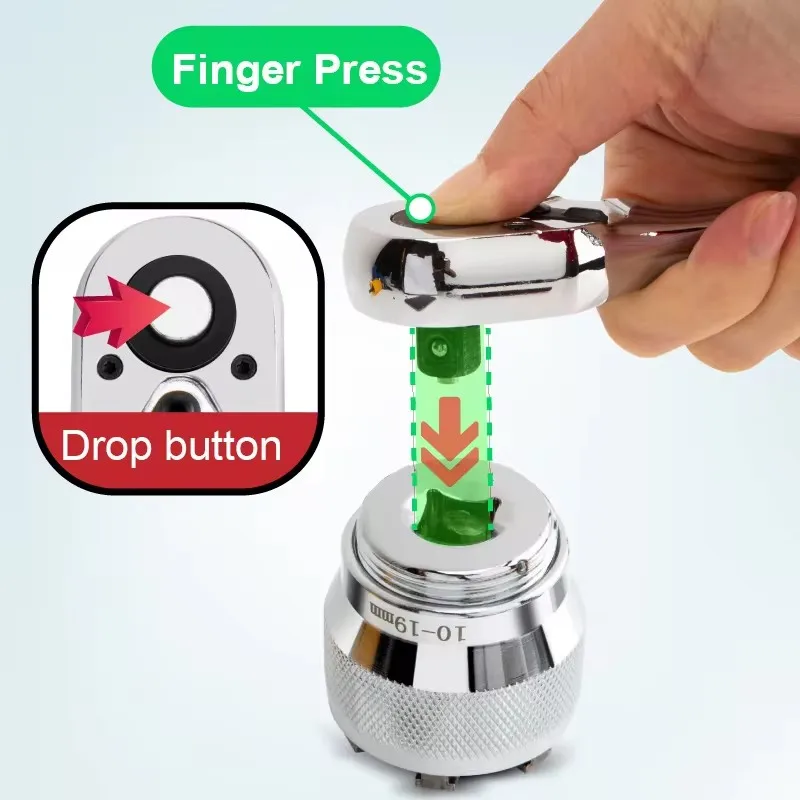 Adjustable Multi-Purpose Socket Wrench Socket 3/8 Inch 10-19mm Drive Wrench Socket Maintenance Manual Tool
