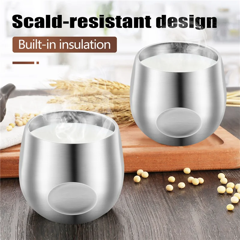 BAAG-чашки для эспрессо из нержавеющей стали, 2 шт., небьющийся стакан с двойными стенками, маленькая чашка для пикников на открытом воздухе, вечеринки