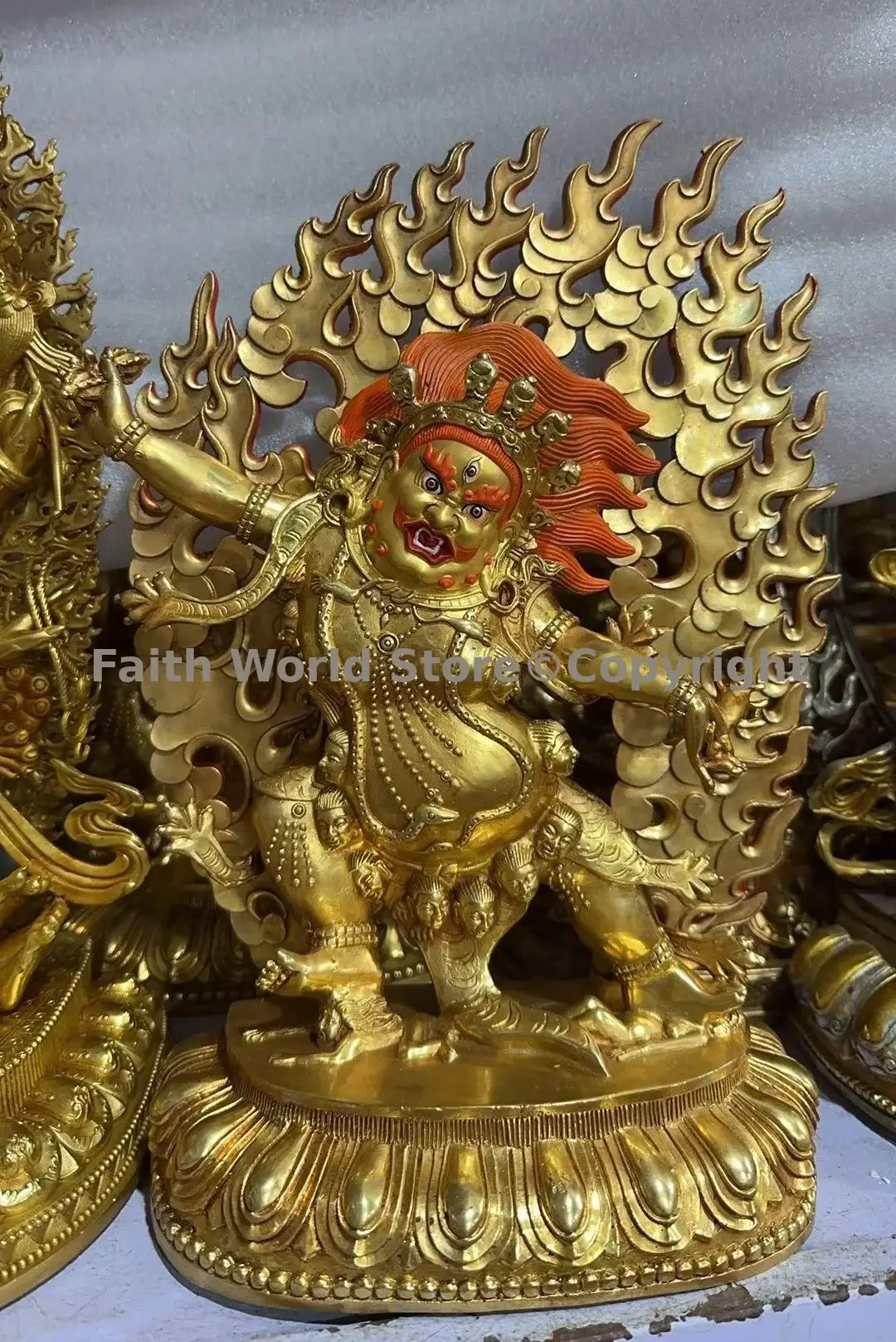 Guru Drakpo incarnation of indignant Padmasambhava copper buddha figure large Buddha statue buddhist worship family protection