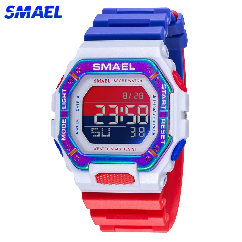 

SMAEL Digital Watch for Men 50m Waterproof LED Display Auto Date Electronic Wristwatch Military Sport Watch Men