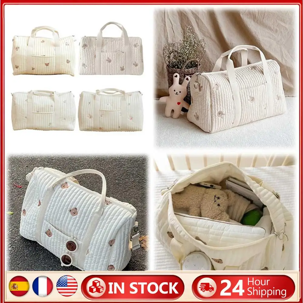 

Сумка для детских подгузников, сумка через плечо с вышивкой, милая мультяшная сумка-мессенджер с застежкой-молнией, сумка для мамы, сумка для хранения багажа, большая сумка