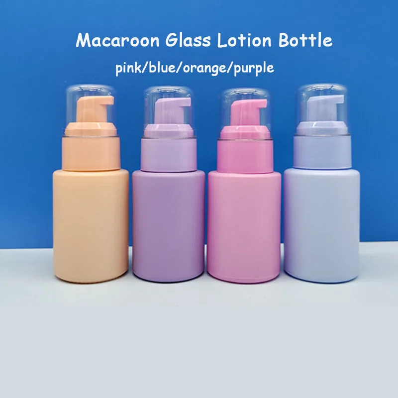 30ml Lotion Bottle Macaron Glass Dispensing Container Foundation Makeup Filler Bottle Portable Travel Bottle