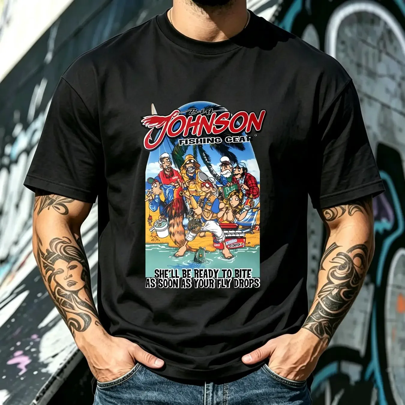 washed T Shirt Big Johnson gift new hot cotton father long or short sleeves vintage Washed Top For Everyday Wear Slightly