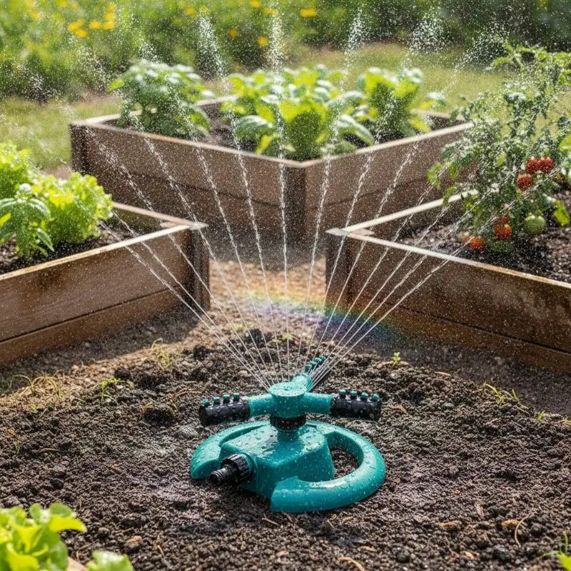 360 Degree Rotating Garden Sprinkler Efficient Lawn Watering Tool Impact Resistant for Outdoor Courtyard Farm Garden Irrigation