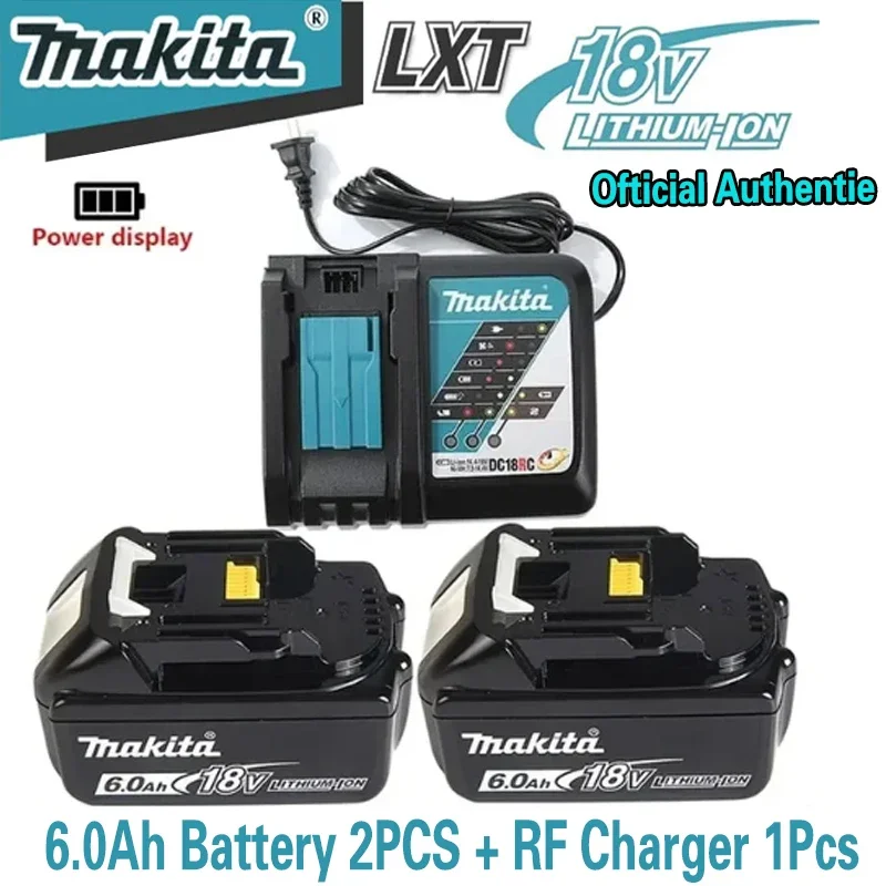 

100% Original 18V Makita 6.0Ah Rechargeable Lithium-ion Battery Charger and DTD173 TWO04G DTW700 DGA404 High-Quality Power Tool